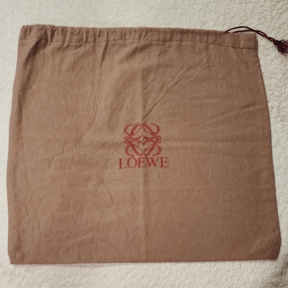 Loewe Handbags - Authentic Loewe Drawstring Dust Bag in Brown with Red Logo 15" X 14 1/2"